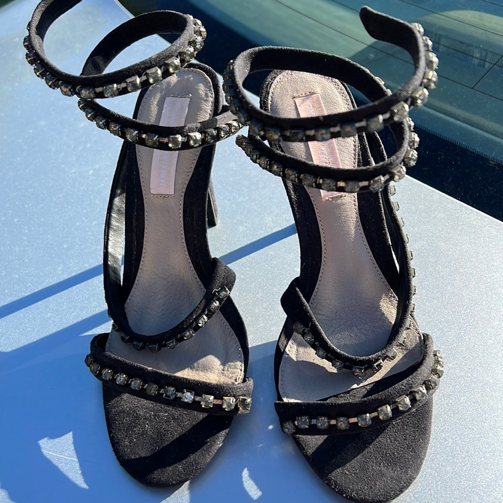 Carli byble x miss guided rhinestone straps heels